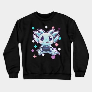 Kawaii Axolotl Gamesolotl for Gamers Teen Girls and Boys Crewneck Sweatshirt